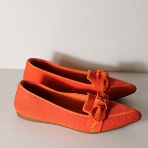 Vivaia Michelle 2.0 Pointed Toe Bow Loafers Womens 38 7 7.5 Citrus Orange Preppy